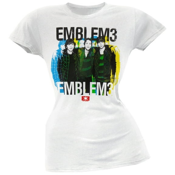 Emblem3 Women's Juniors Multi Group Photo Short Sleeve T Shirt