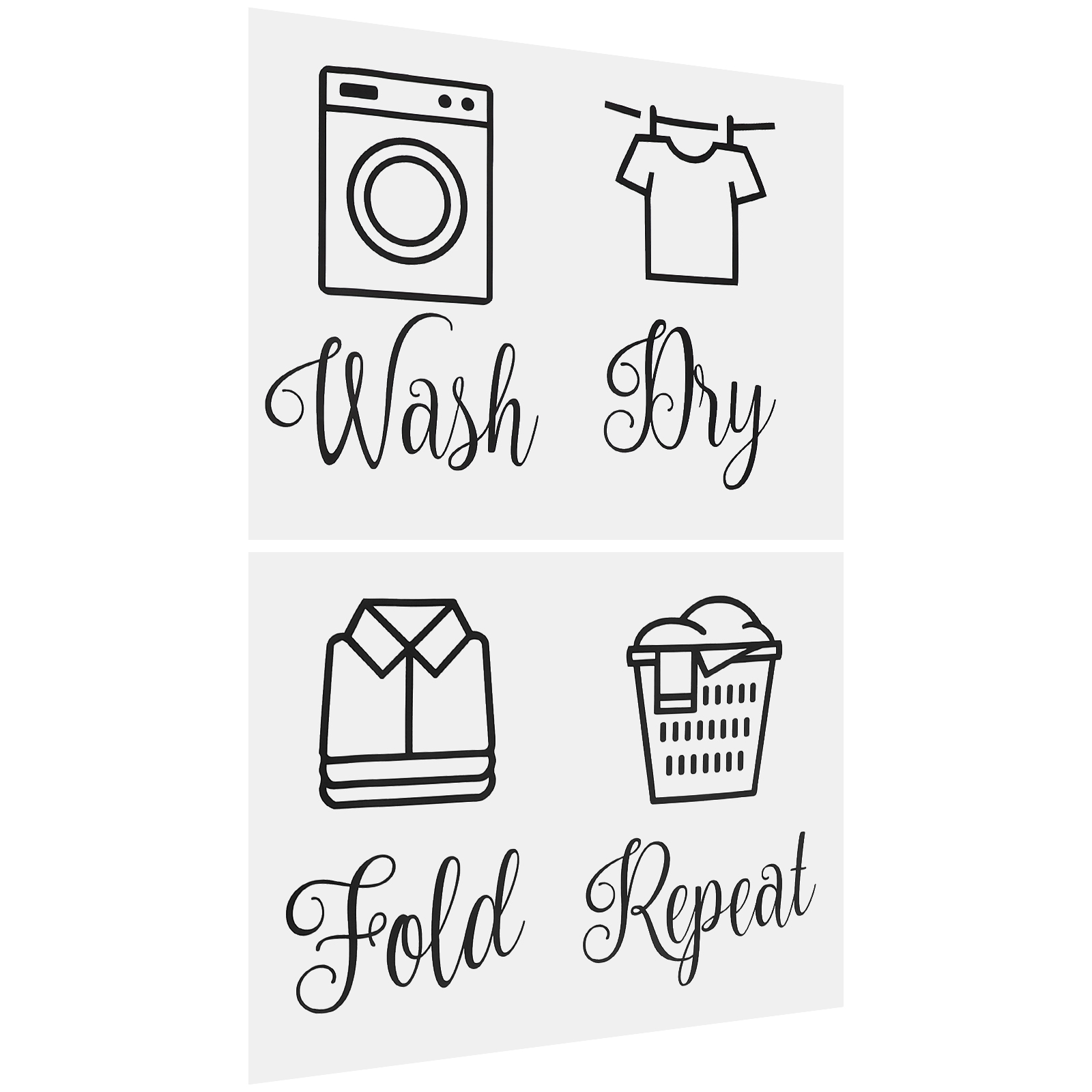 Emblems Home Decor Laundry Room Wall Decal Wash and Dry Decal Sticker