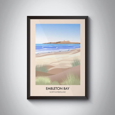 Embleton Bay Northumberland Newton By The Sea Craster Dunstanburgh Castle North East England Travel Hiking Art Poster , Poster Print Only