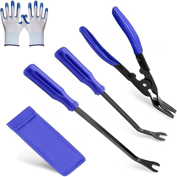 Emboadlie 2025 New Panel Clip Removal Pliers 3-Piece Set, Auto Clip Pliers and Fastener Remover Tool Kit, Car Trim Rivet Removal Pry Tools for Door Panel Dashboard Upholstery Repair(Blue)