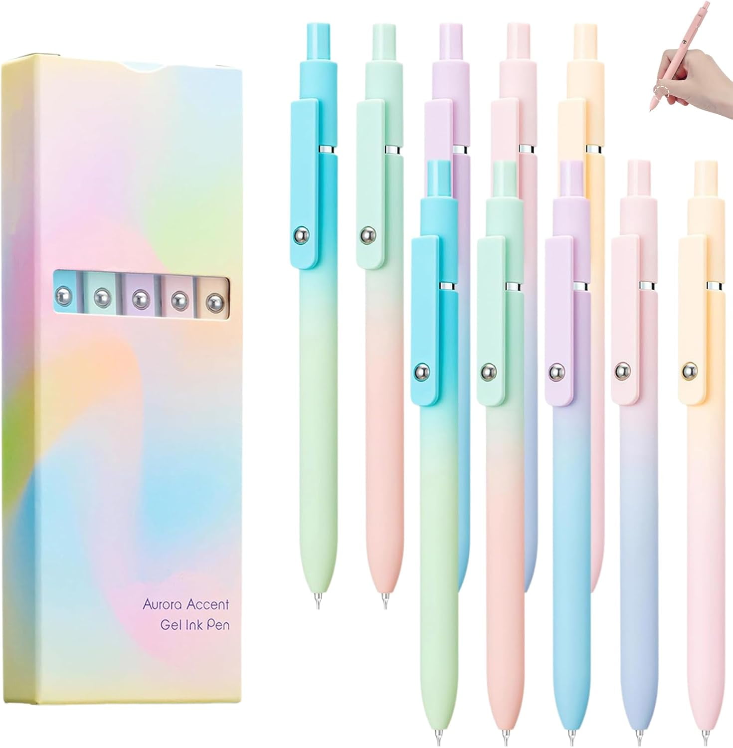 Emboadlie 5 PCS Gel Ink Pens, 2025 New 0.7mm Medium Tip Black Ink Roller Ball Pen, Quick Drying Pen For Smooth Writing, No Bleed for Journaling Note Taking, Home  Office Supplies