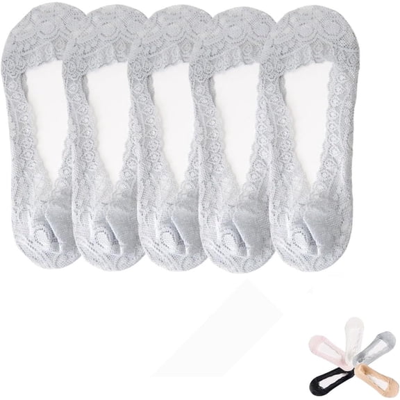 Emboadlie Lace No Show Liner Socks for Women, Emboadlie Socks,Elegant Low Cut Sock,Breathable Non-slip Ultra-Thin