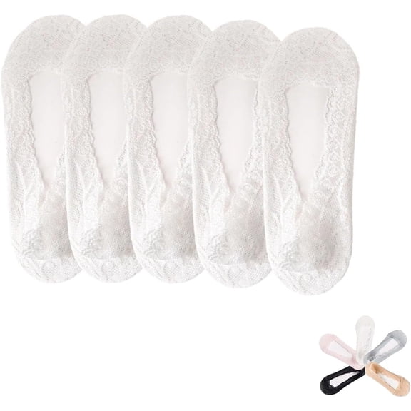 Emboadlie Lace No Show Liner Socks for Women, Emboadlie Socks,Elegant Low Cut Sock,Breathable Non-slip Ultra-Thin
