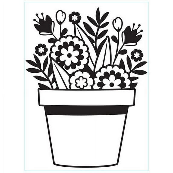 Emboss Folder Flowers In Pot