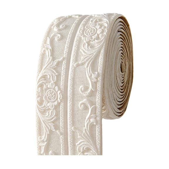 Embossed -Adhesive Wall Molding 235cm X 9.5cm Flexible Foam Baseboard Waterproof Peel And Stick Ceiling Border Decorative Wall Line For Home Room