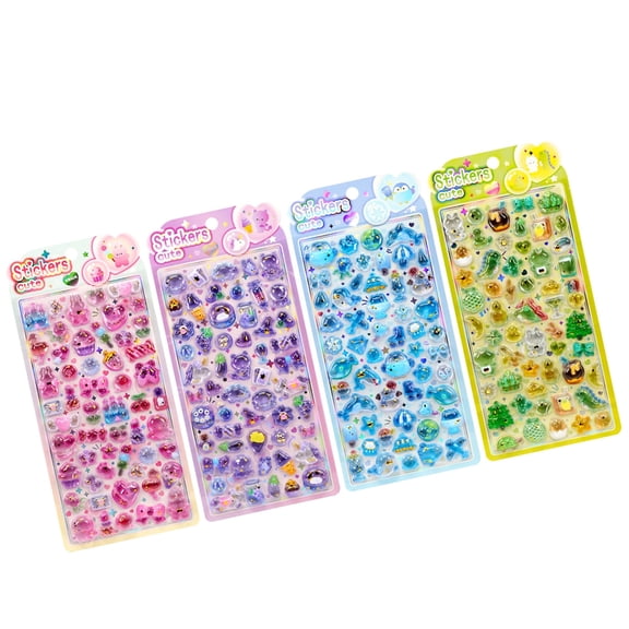 Embossed Animal Sticker Adhesive PVC Resin Sticker For Kids Art Craft Water Bottle Notebook Journal Phone Case Laptop