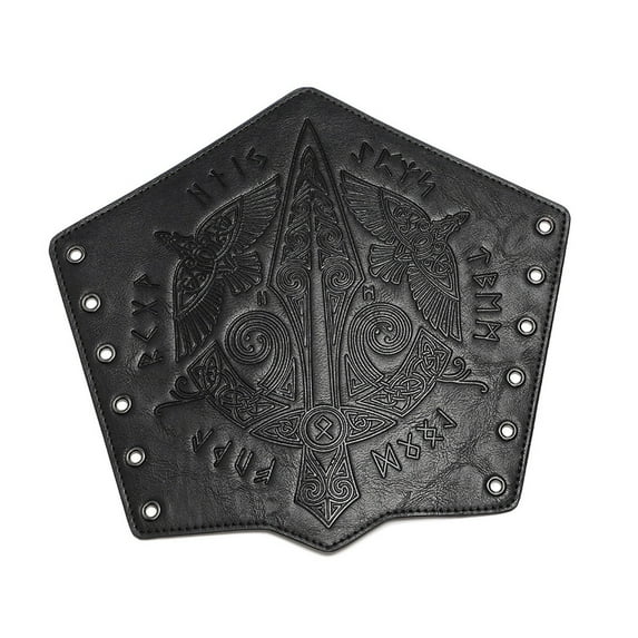 Embossed Arm Bracers Retro Leather Gauntlets Guards for and LARP Events