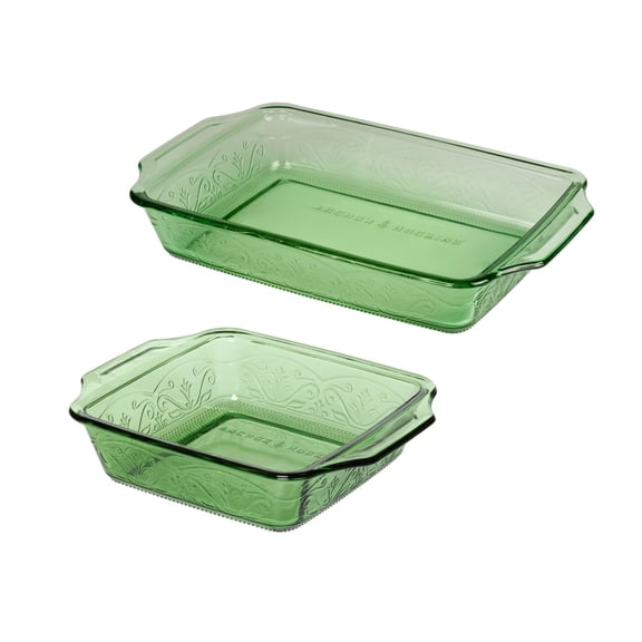 Embossed Bakeware Set (2-Piece, 3-quart & 8-inch, oven/dishwasher safe)