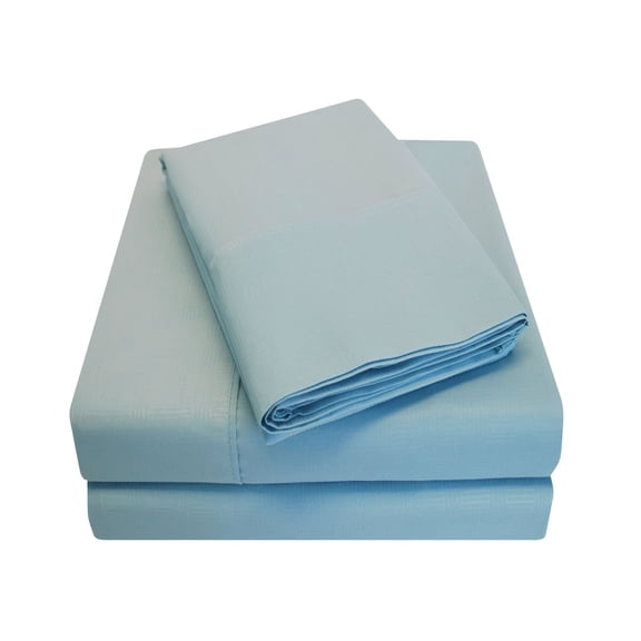 Embossed Basket Weave Sheet Set Blue / Queen