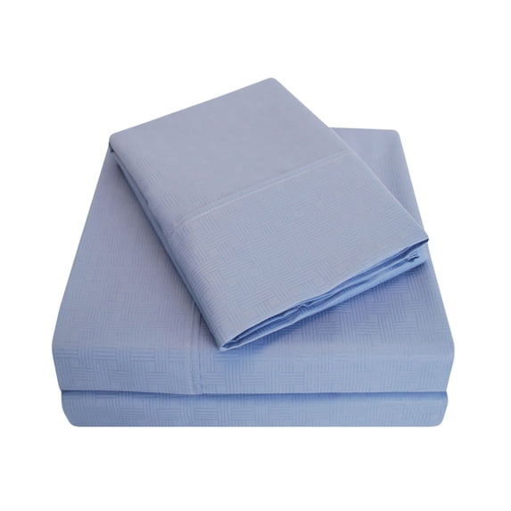 Embossed Basket Weave Sheet Set, Queen, Periwinkle