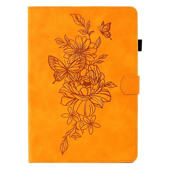 Embossed Butterfly Flower Case for Kindle (11th Generation) 2022 Release 6" - PU Leather/TPU Protective Case with Card Slots, Lightweight Cute Folio eBook Reader Cover, Khaki
