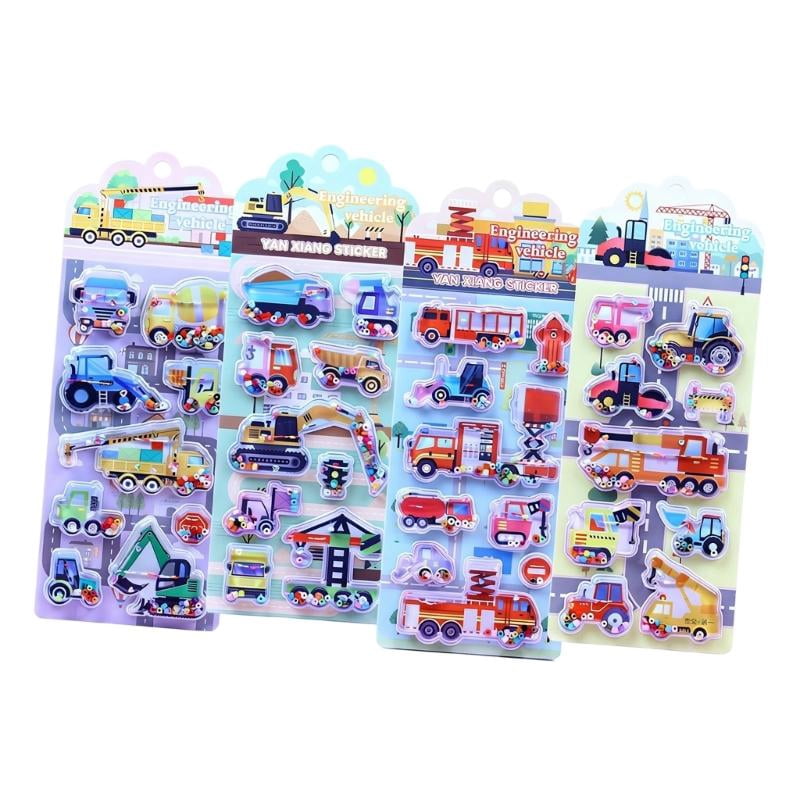 Embossed Cartoon Sticker Water Filled PVC Foam Sticker for Water Bottle ...