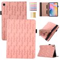 thumbnail image 1 of Embossed Case for Samsung Galaxy Tab S6 Lite 10.4" 2020 / 2022 / 2024, Auto Sleep/Wake Bussiness Premium PU Leather Folio Stand Cover Flip Shell with Card Slots & Elastic Band & Pencil Slot - Pink, 1 of 5