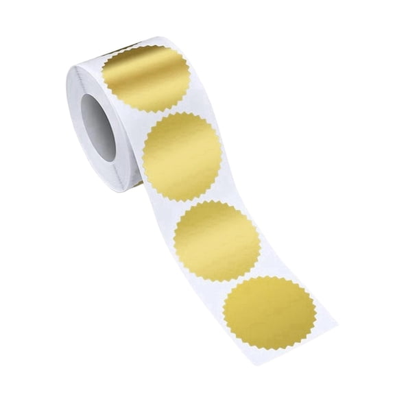 Embossed Certificate Sticker Award Label Scallop Edge Self Adhesive Foil Paper for School Achievements