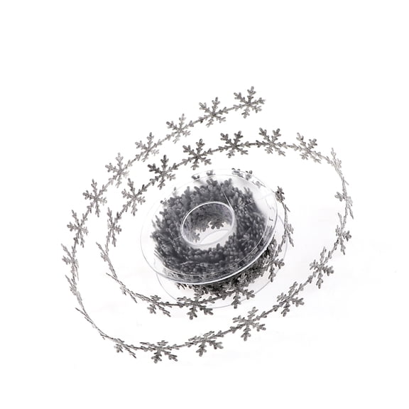 BESTOYARD Snowflake Trim Ribbon Christmas Tree New Year Decoration Scrapbook DIY Accessories (Gray)