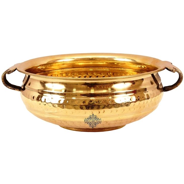 Embossed Design Brass Urli Decorative Platter
