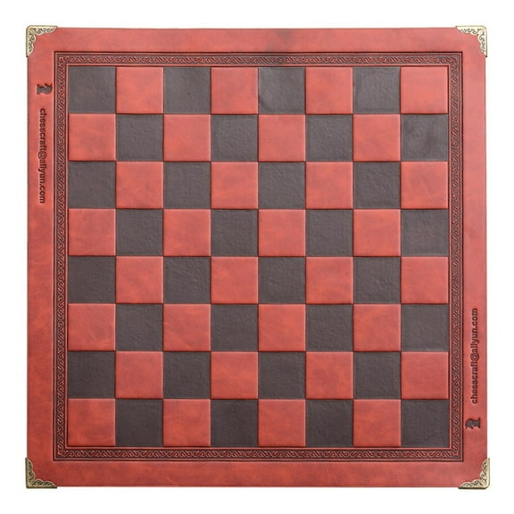 Embossed Design PU Leather International Chess Board Game Mat Checker Chessboard