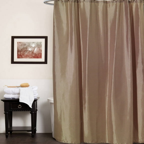 Embossed Diamond Pattern Polyester Fabric Bath Shower Curtain, 70" x 72"