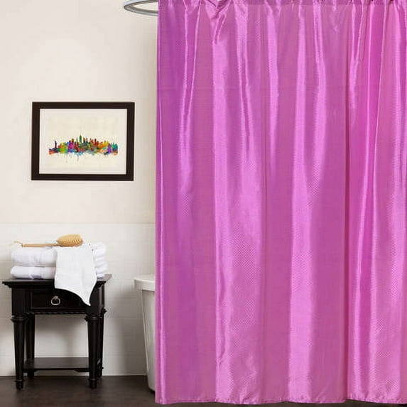 Embossed Diamond Pattern Polyester Fabric Bath Shower Curtain, 70" x 72"