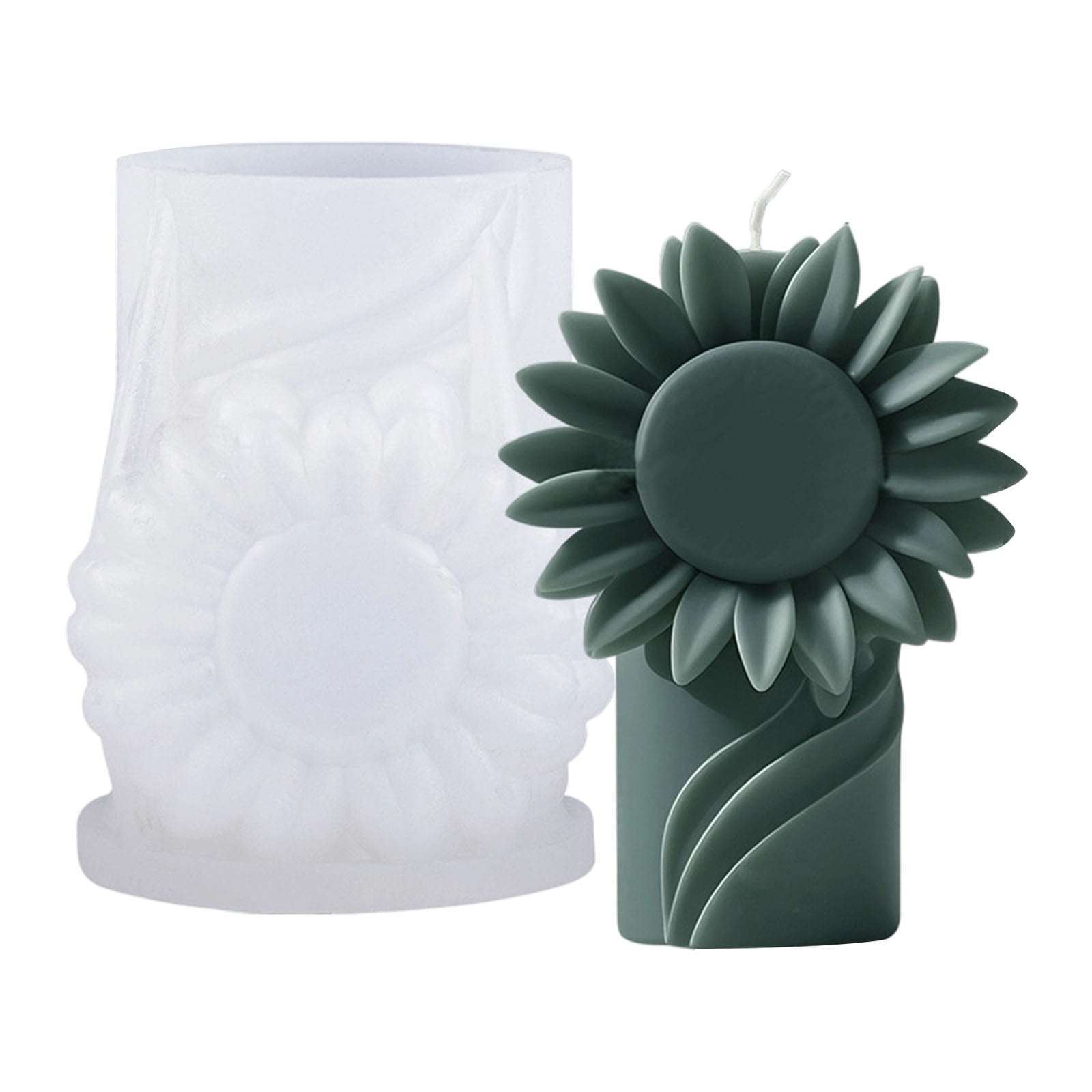 Embossed Flower Cylinder Shape Silicone Molds for Handmade Soap Gypsum ...