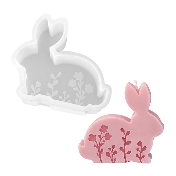 Embossed Flower Hare Silicone Molds Safe Silicone Easy Demolding for Resin Casting Soap Chocolate Baking