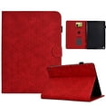 thumbnail image 1 of Embossed Folio Flip Smart Case for Amazon Fire HD10 / HD10 Plus 13th Generation 2023, Premium PU Leather Kickstand Card Slots Magnetic Auto Sleep / Wake with Pen Slot Case, Red, 1 of 5