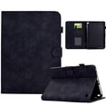 thumbnail image 1 of Embossed Folio Flip Smart Case for Amazon Kindle Fire HD8 / HD8 Plus 2020/2022/2024, Premium PU Leather Kickstand Card Slots Magnetic Auto Sleep / Wake with Pen Slot Case, Black, 1 of 5