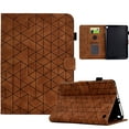 thumbnail image 1 of Embossed Folio Flip Smart Case for Amazon Kindle Fire HD8 / HD8 Plus 2020/2022/2024, Premium PU Leather Kickstand Card Slots Magnetic Auto Sleep / Wake with Pen Slot Case, Brown, 1 of 5