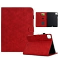 thumbnail image 1 of Embossed Folio Flip Smart Case Cover for iPad Pro 11 Inch 5th Generation 2024, Premium PU Leather Kickstand Card Slots Magnetic Auto Sleep / Wake with Pen Slot Case for iPad Pro 11 2024, Red, 1 of 5