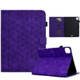 thumbnail image 1 of Embossed Folio Flip Smart Case Cover for iPad Pro 11 Inch 5th Generation 2024, Premium PU Leather Kickstand Card Slots Magnetic Auto Sleep / Wake with Pen Slot Case for iPad Pro 11 2024, Purple, 1 of 5