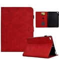 thumbnail image 1 of Embossed Folio Flip Smart Case Cover for iPad mini 1/2/3/4/5, Premium PU Leather Kickstand Card Slots Magnetic Auto Sleep / Wake with Pen Slot Case for iPad mini 1/2/3/4/5, Red, 1 of 5