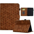 thumbnail image 1 of Embossed Folio Flip Smart Case for Kindle Paperwhite (11th Generation) 2021, Premium PU Leather Kickstand Card Slots Magnetic Auto Sleep / Wake with Pen Slot Case for Paperwhite 2021, Brown, 1 of 5
