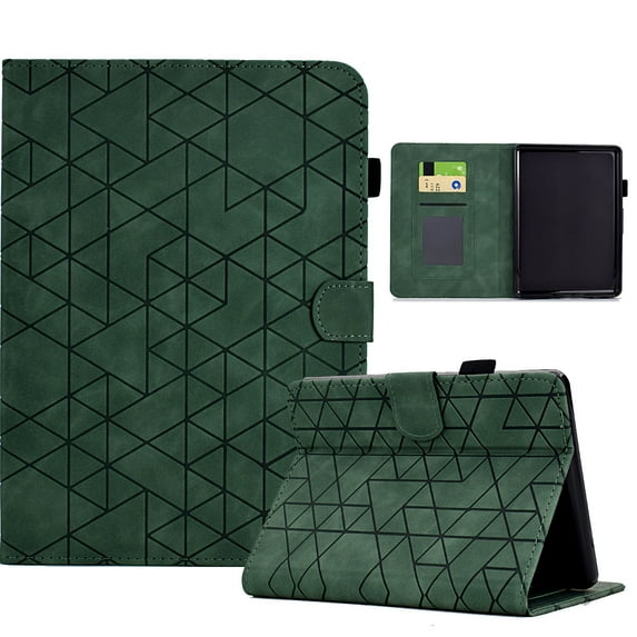 Embossed Folio Flip Smart Case for Kindle Paperwhite (11th Generation) 2021, Premium PU Leather Kickstand Card Slots Magnetic Auto Sleep / Wake with Pen Slot Case for Paperwhite 2021, Green