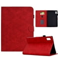thumbnail image 1 of Embossed Folio Flip Smart Case for Lenovo Tab M9 9.0" 2023, Premium PU Leather Kickstand Card Slots Magnetic Auto Sleep / Wake with Pen Slot Case for Lenovo Tab M9 9.0" 2023, Red, 1 of 5