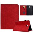 thumbnail image 1 of Embossed Folio Flip Smart Case for Samsung Galaxy Tab A 10.5 2018 SM-T590/SM-T595, Premium PU Leather Kickstand Card Slots Magnetic Auto Sleep / Wake with Pen Slot Case for Tab A 10.5 2018, Red, 1 of 5