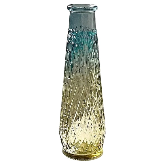Embossed Glass Vase, Colorful Floral Arrangement Vase for Home Decor, Decorative Centerpiece for Living Room or Dining Table, Eye-Catching Accent for Wedding and Event Decor