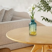 Embossed Glass Vase | Elegant Multicolor Decorative Flower Vase for Living Room, Dining Table, Wedding Centerpiece | Glazed Finish | 8.66x2.56in | Home Decor Container