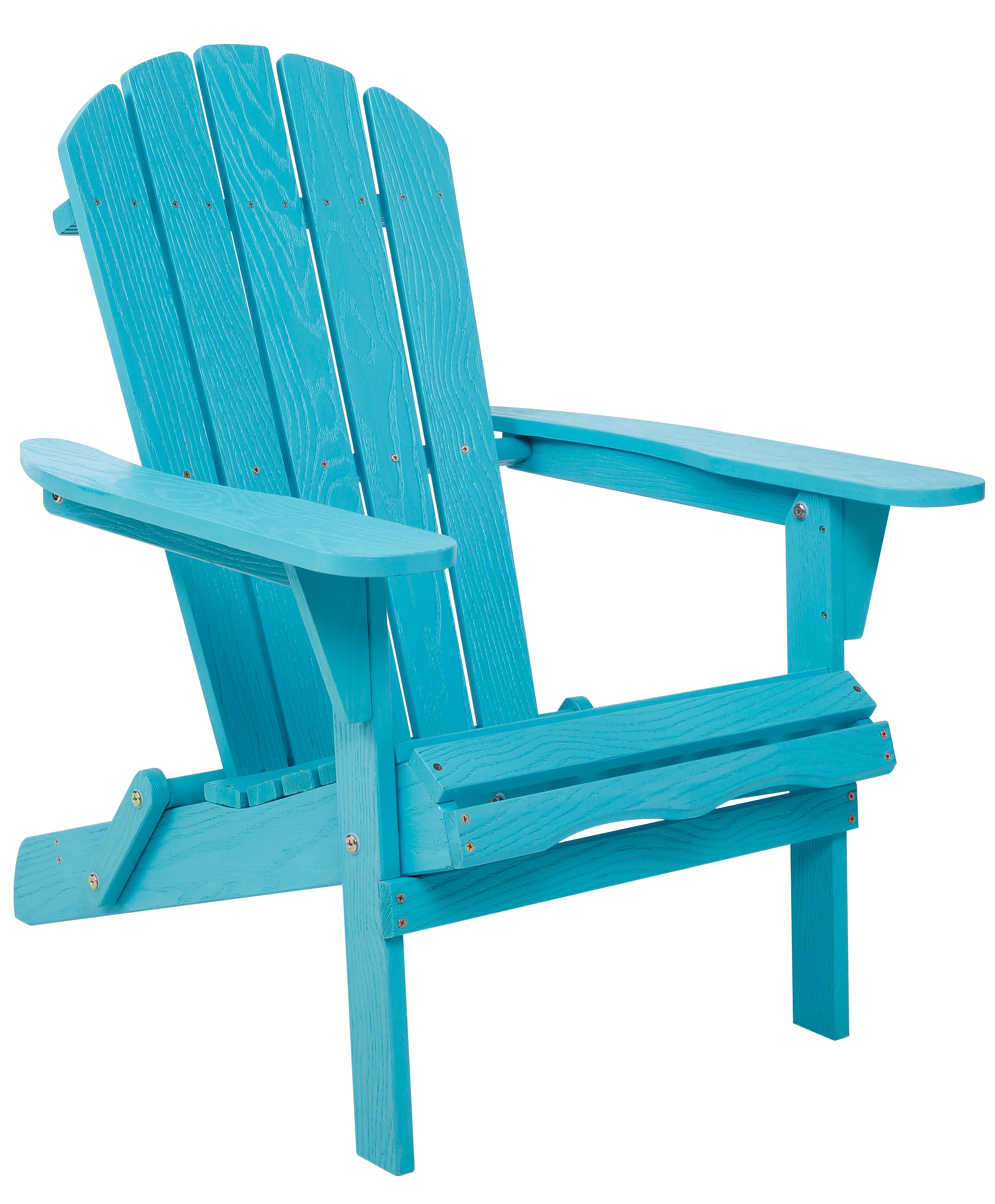 Embossed Grain Solid Hemlock Wood Folding Adirondack Chair, Pre‑Assembled Backrest & Seatboard, Weather‑Resistant Patio Chair for Garden Backyard Porch Pool Deck Fire Pit