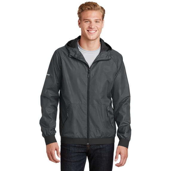 Embossed Hooded Wind Jacket