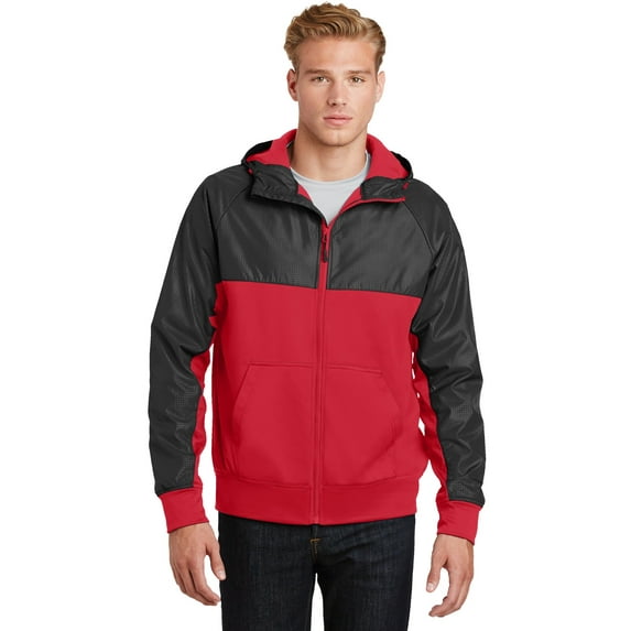 Embossed Hybrid FullZip Hooded Jacket