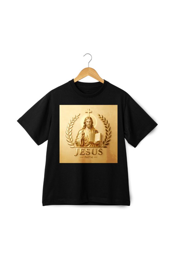 Embossed Jesus Faith T-Shirt, Christian Religious Graphic Tee for Men Women
