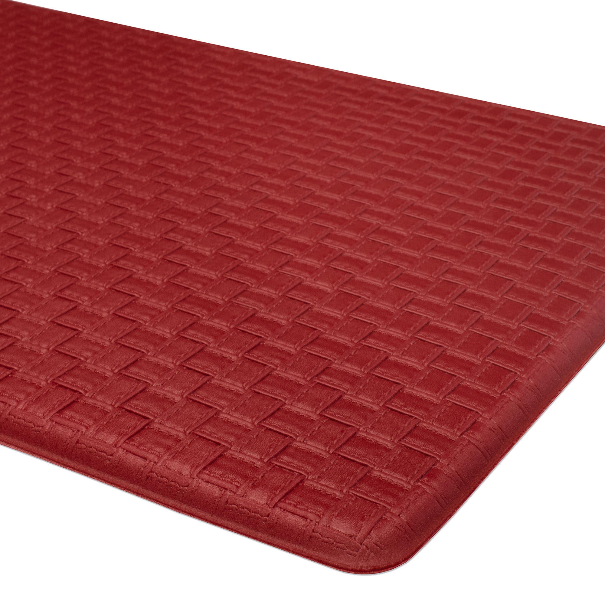 Embossed Kitchen Mats Cushioned Anti Fatigue, Non-Slip Leather-Like Kitchen Floor  Mat, Eco-Friendly PVC Foam, Waterproof Anti-Fatigue Mat for Kitchen,  Office, Sink, Laundry, 20 W 39 L, Burgundy 