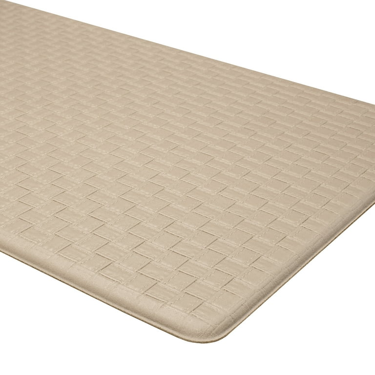 Embossed Kitchen Mats Cushioned Anti Fatigue, Non-Slip Leather-Like Kitchen  Floor Mat, Eco-Friendly PVC Foam, Waterproof Anti-Fatigue Mat for Kitchen,  Office, Sink, Laundry, 20 W 39 L, Cream 