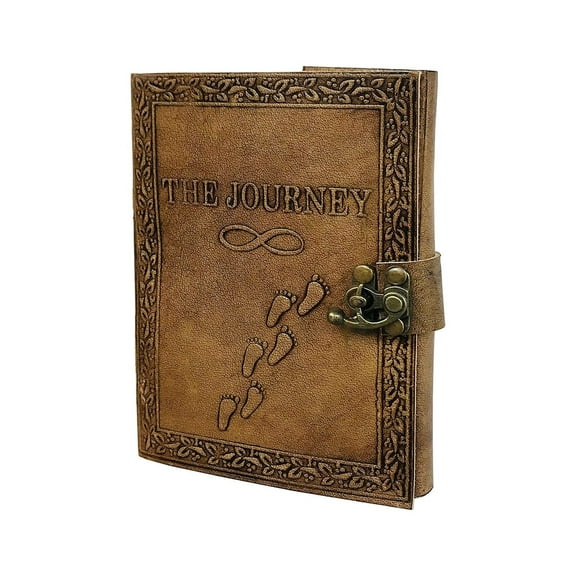 Embossed Leather Journal The Journey