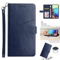 thumbnail image 1 of Embossed Leather Wallet Case for Motorola Moto G Stylus 5G(2023), Premium PU Leather Wrist Hand Strap Card Slots Holder Flip Folio Cover with Kickstand Magnetic Clasp Anti-Fingerprints Case,Blue, 1 of 12