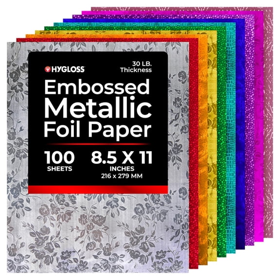 Embossed Metallic Paper Pk/100