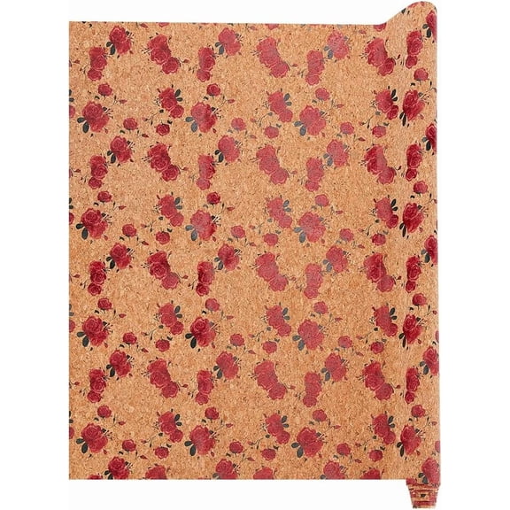 Embossed PU Imitation Leather Fabric for Garment Accessories Rose Pattern 140x50x0.05cm for DIY
