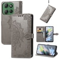 thumbnail image 1 of Embossed PU Leather Wallet Phone Case for Moto G Power (2025),Full Protection Magnetic Clasp Flip Stand Card Slots Shockproof Protective Cover with Hand Strap For Moto G Power (2025),Gray, 1 of 9