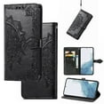 thumbnail image 1 of Embossed PU Leather Wallet Phone Case for Motorola Edge (2024),Full Protection Magnetic Clasp Flip Stand Card Slots Shockproof Protective Cover with Hand Strap For Motorola Edge (2024),Black, 1 of 8