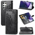 thumbnail image 1 of Embossed PU Leather Wallet Phone Case for Samsung Galaxy S25 Ultra,Full Protection Magnetic Clasp Flip Stand Card Slots Shockproof Protective Cover with Hand Strap For Samsung Galaxy S25 Ultra,Black, 1 of 14
